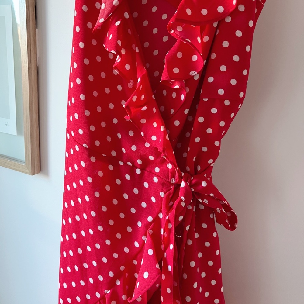 ASOS Red and White Polka Dot Mini Dress - Picture 2 of 5